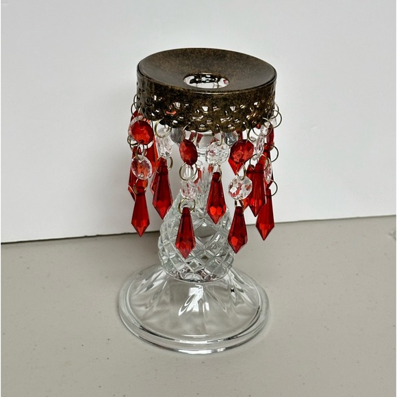 Vintage Red Antique Bohemian chandelier pendant bobeche - Picture 1 of 12